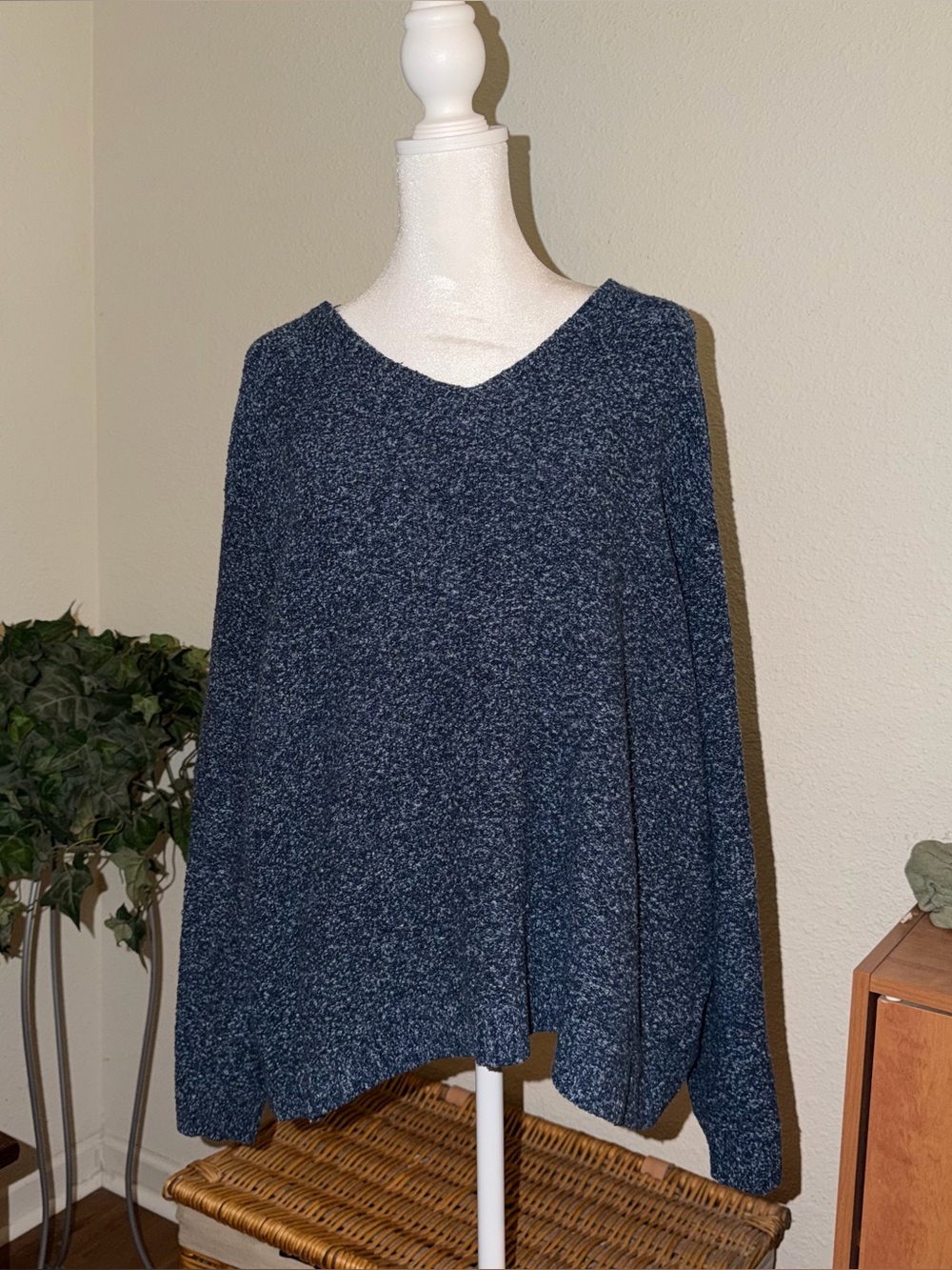 Classic Navy V-Neck Sweater — Soft Knit Pullover
